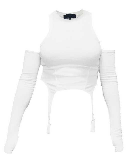 Garter Strapped Ribbed Tank Top