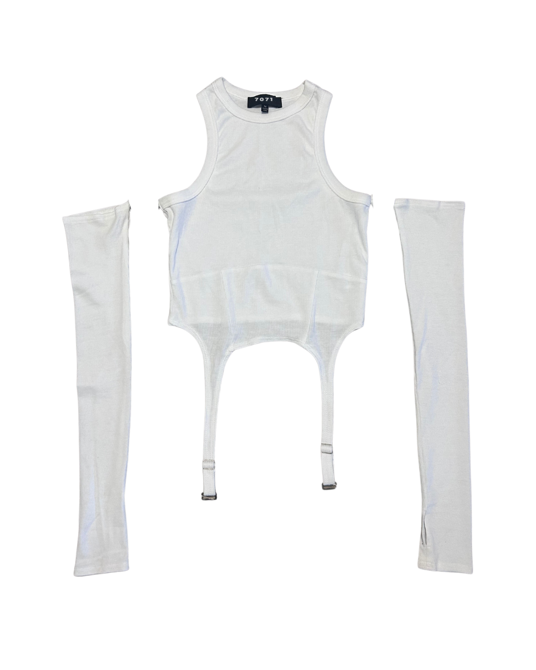 Garter Strapped Ribbed Tank Top